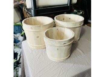Set Of Three Wooden Bins