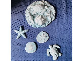 Decorative Blue And White Sealife Wall Hangings (Sticker No. 6)