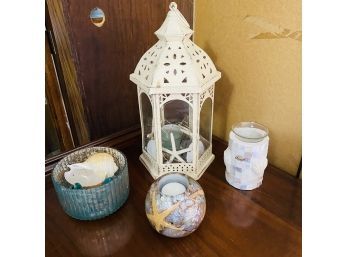 Assorted Nautical Candles And Holders Lot