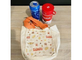 Reusable Thermos Lot With Zabar's Canvas Tote (No. 19)