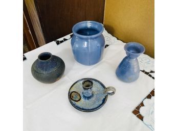 Blue Ceramic Pottery Lot