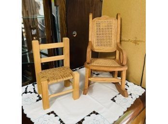 Small Wooden Doll Chair Lot