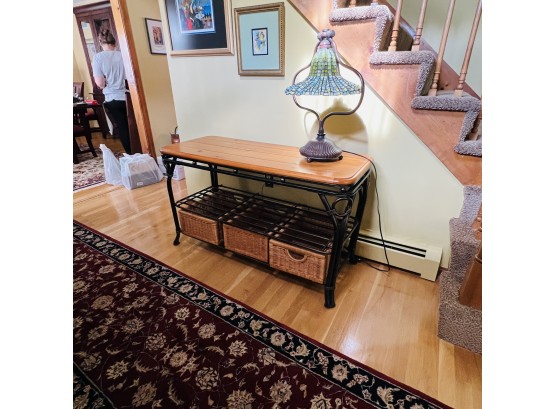 Console Table With Basket Storage (Entryway)