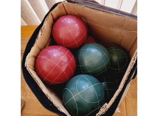 Red And Green Bocce Balls (porch)