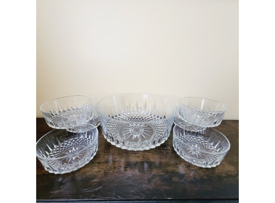 Arcoroc France Crystal Large Serving Bowl And 4 Side Bowls (Dining Room)