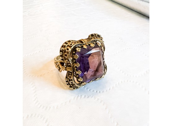 14k Gold Ring With Amethyst Stone