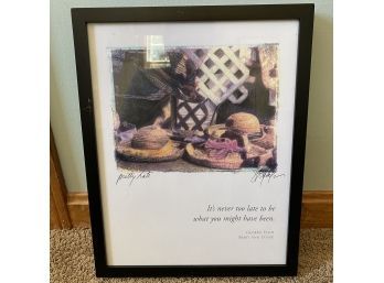 Framed Steve Katz 'Pretty Hats' Print Art With Quote (Upstairs Sitting Room)