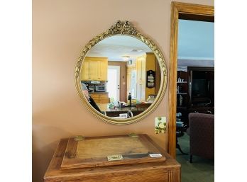 Large Gold Finish Round Mirror (Kitchen)