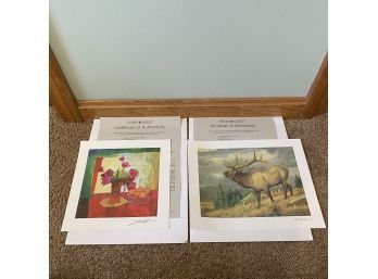 Signed Unframed Art Prints Lot (Upstairs Sitting Room)