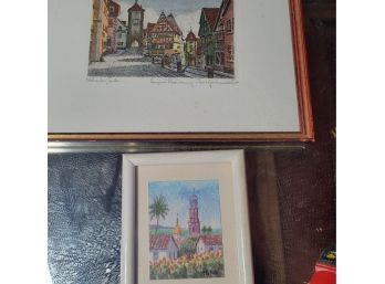 Set Of 2 Framed Water Color Prints (Basement)