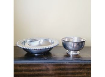 Set Of 2 Mariposa Silver Plated Serving Bowls (Dining Room)