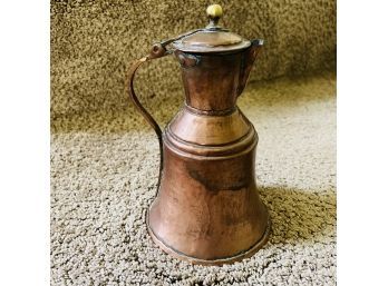 Vintage Tin And Copper Serving Pitcher (Entryway)