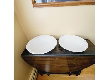 Set Of 2 Large White Servers From Italy (Dining Room)