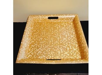 Gold Colored Serving Platter (Upstairs Bedroom)