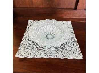 Decorative Frosted Glass Bowl And Plate Set (Diningroom)