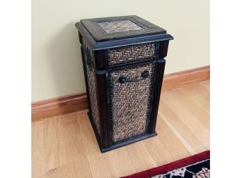 Decorative Wood Box With Woven Accents (Entryway)