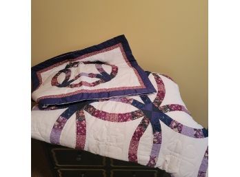 Queen Size Quilt And Pillow Shams (Upstairs Bedroom)