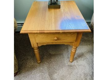 Solid Wood Side Table With Drawer (Upstairs Sitting Room)