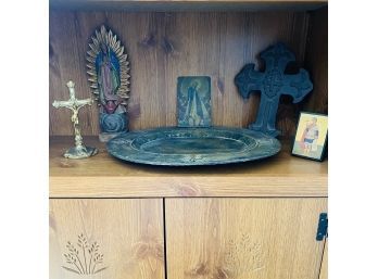 Assorted Religious Decorations Lot (Upstairs Sitting Room)