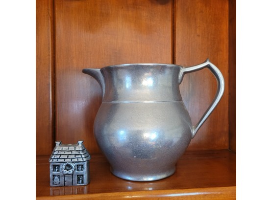 Small Pewter House And Large Pitcher (Dining Room)