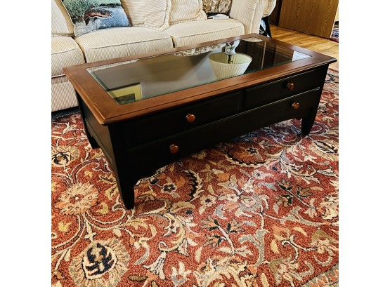 Hammary For LL Bean Coffee Table With Display Top And Drawers