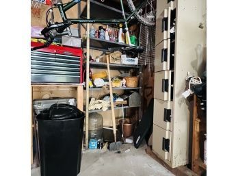 Tall Metal Shelf With Contents (Garage)