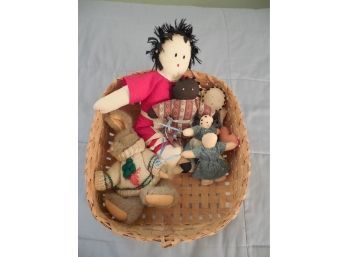 Handmade Embroidered Early American Doll Collection (Blue Bedroom)