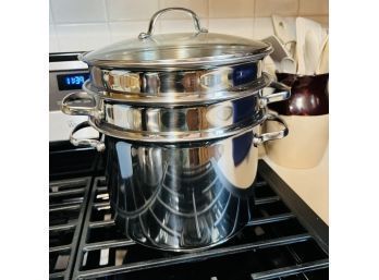 Tramontina Stainless Steel Sauce Pan With Double Boiler And Steamer Insert (Kitchen)