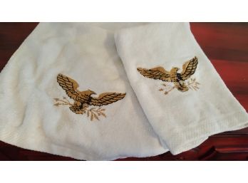 Vintage 70's Eagle Motif Hand Towels