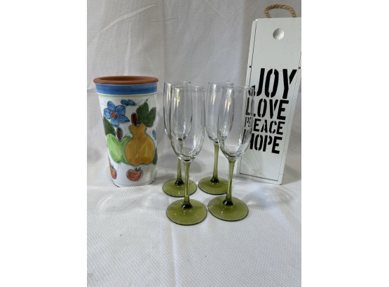 Wine Glasses, Cooler & Gift Box