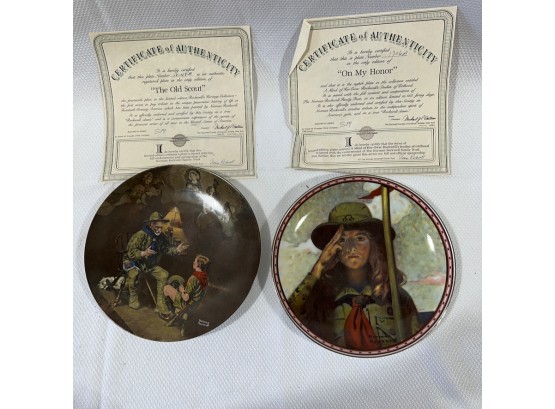 Normal Rockwell's Boys And Girls Scout Decorative Plates