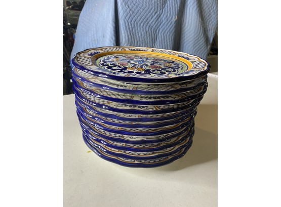 Set Of 11 Colorful Platters - Made In Spain