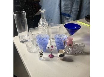Assorted Vases, Cups And Chad Drink Marker Figure