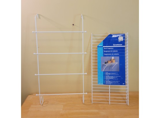 White Wire Towel Rack And Wire Shelving