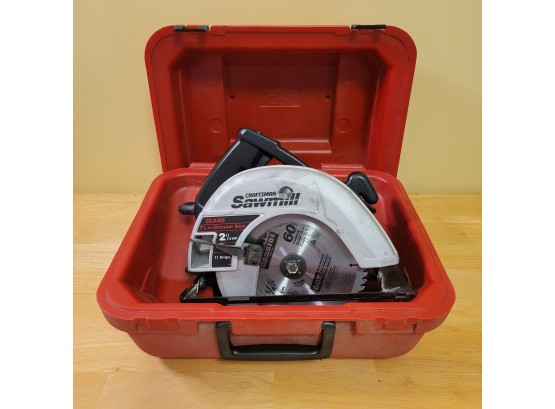 Sears Craftsman 7.25' Circulating Saw In Red Case