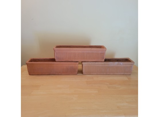 Set Of 3 Terrecotta Planters From Italy
