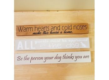 Set Of 3 Wooden Dog Lovers Signs