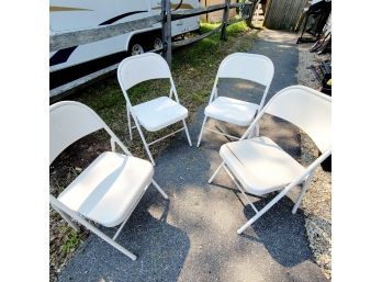Set Of 4 Steel Folding Chairs By Costco