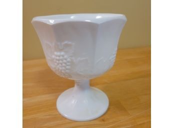 White Milk Glass Pedestal Dish
