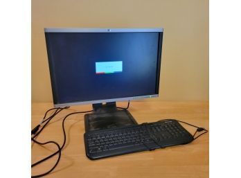 HP Compaq LA2205wg Monitor And Microsoft Keyboard