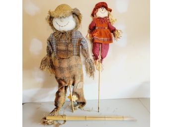 Set Of 2 Fall Scarecrows