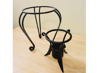 Set Of 2 Metal Plant Stands