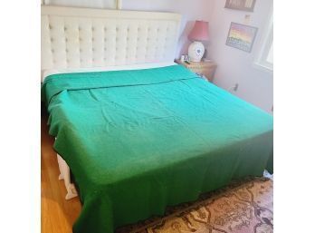 King Sized Green Wool Blanket. Made In Utah By Baron Mills.