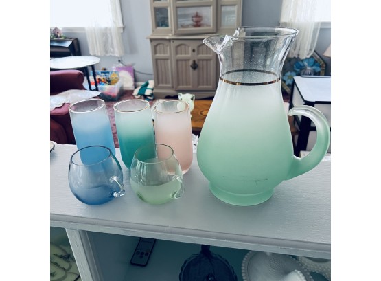 Frosted Glassware And Pitcher Set (Kitchen)
