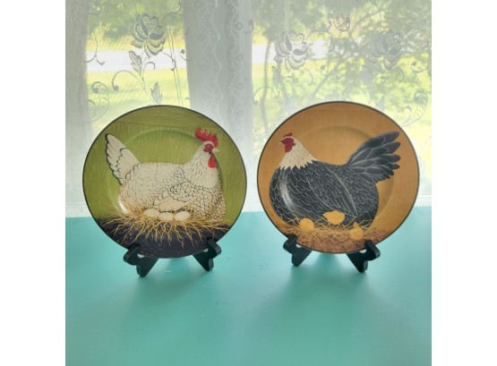 Set Of 2 Warren Kimble Rooster Dishes (Kitchen)
