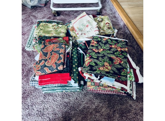 Large Assortment Of Holiday Fabric Remnants (Living Room)