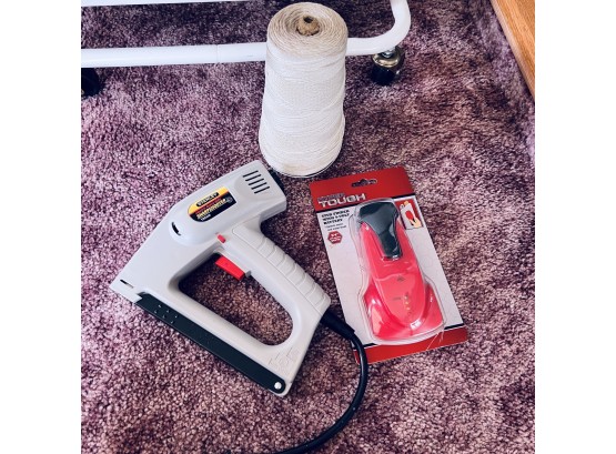 Electric Staple Gun, Stud Finder And Spool Of String (Living Room)