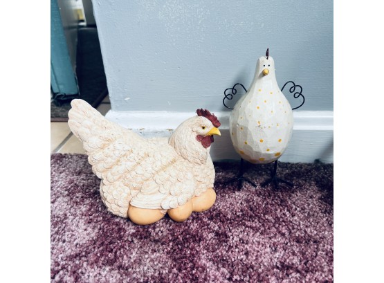 Pair Of Decorative Chickens (Kitchen)