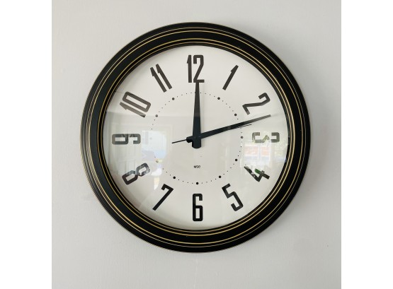 Large Black And Gold Wall Clock (Livingroom)