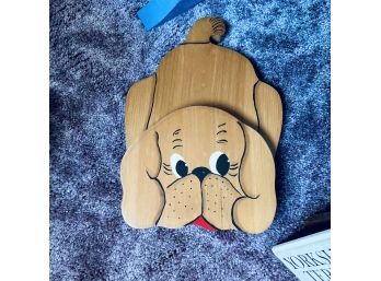 Wooden Dog Wall Hanging (Living Room)